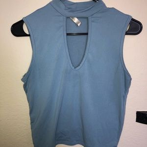 Blue crop top